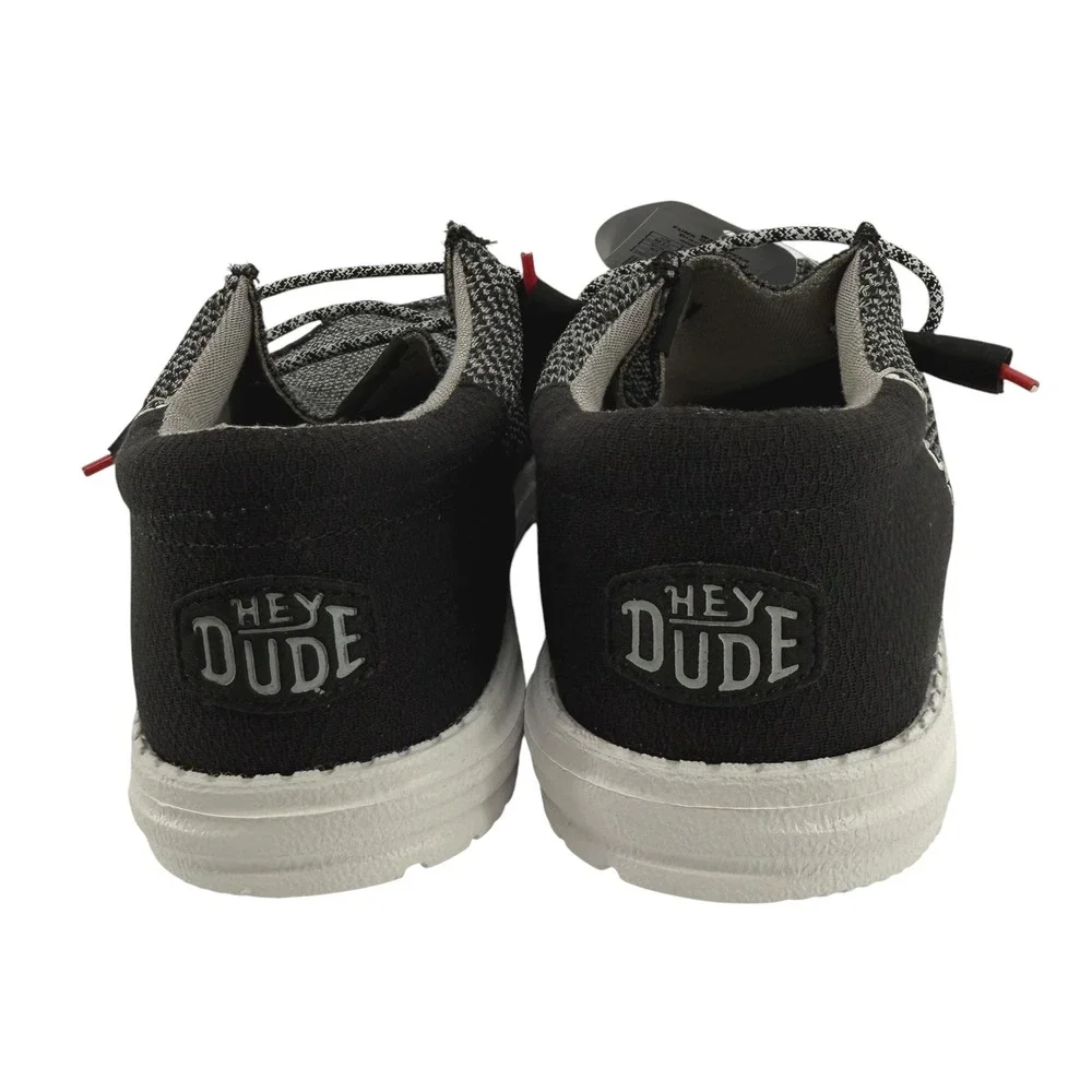 Hey Dude Wally Funk Open Mesh Mens Loafers Black White Size‎ 12 New Comfort